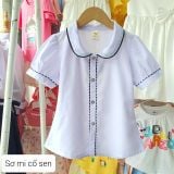  HSA01 _ Áo sơ mi đồng phục học sinh nữ cấp 1, 2 chất kate cotton mềm mại thoáng mát _ Beekids 