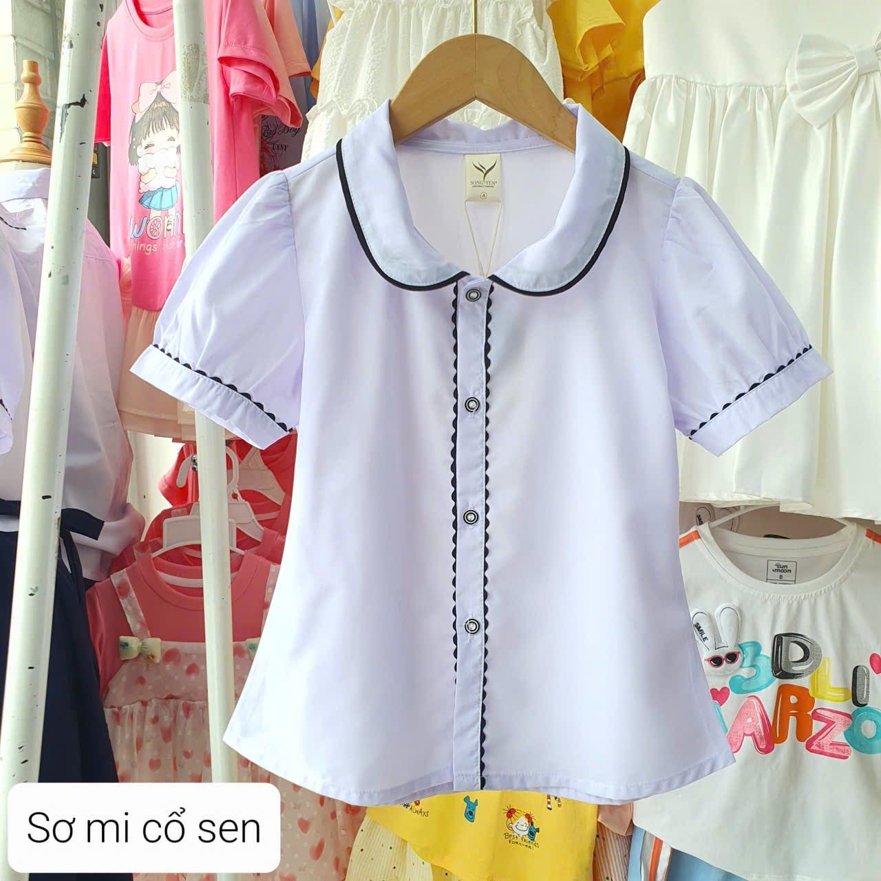  HSA01 _ Áo sơ mi đồng phục học sinh nữ cấp 1, 2 chất kate cotton mềm mại thoáng mát _ Beekids 