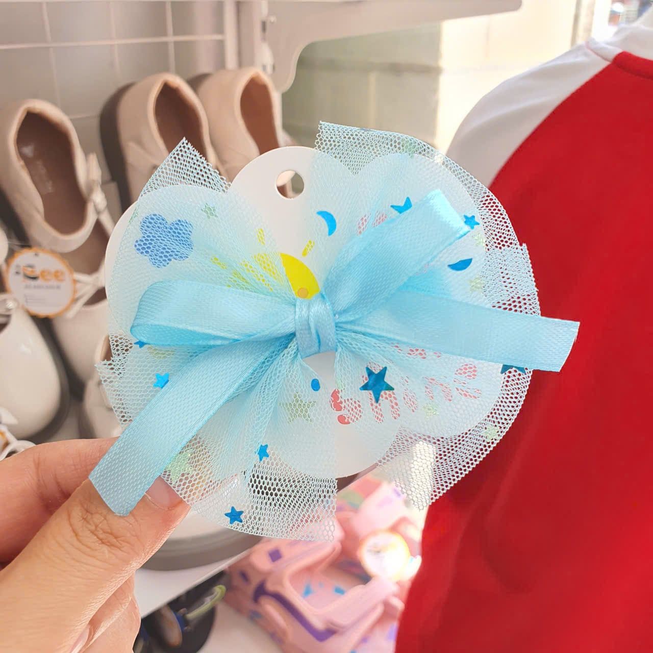  T13 _ Kẹp tóc cho bé nơ lưới ngôi sao xinh xắn _ Beekids 