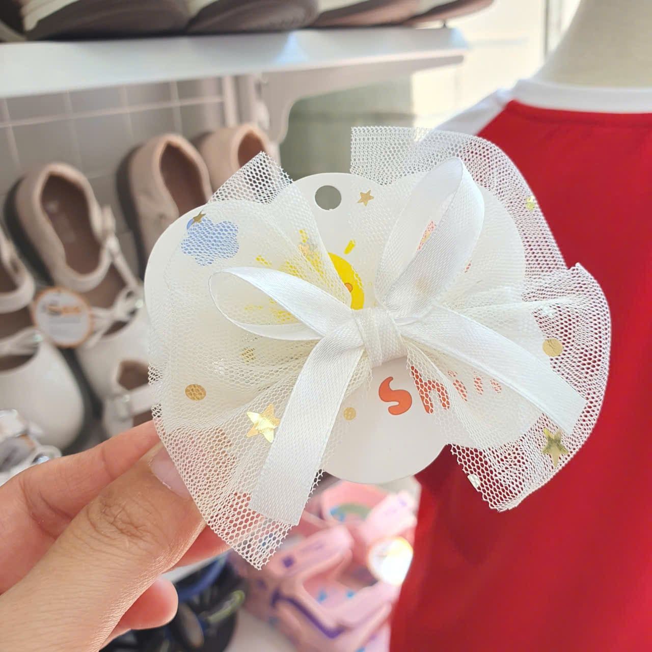  T13 _ Kẹp tóc cho bé nơ lưới ngôi sao xinh xắn _ Beekids 
