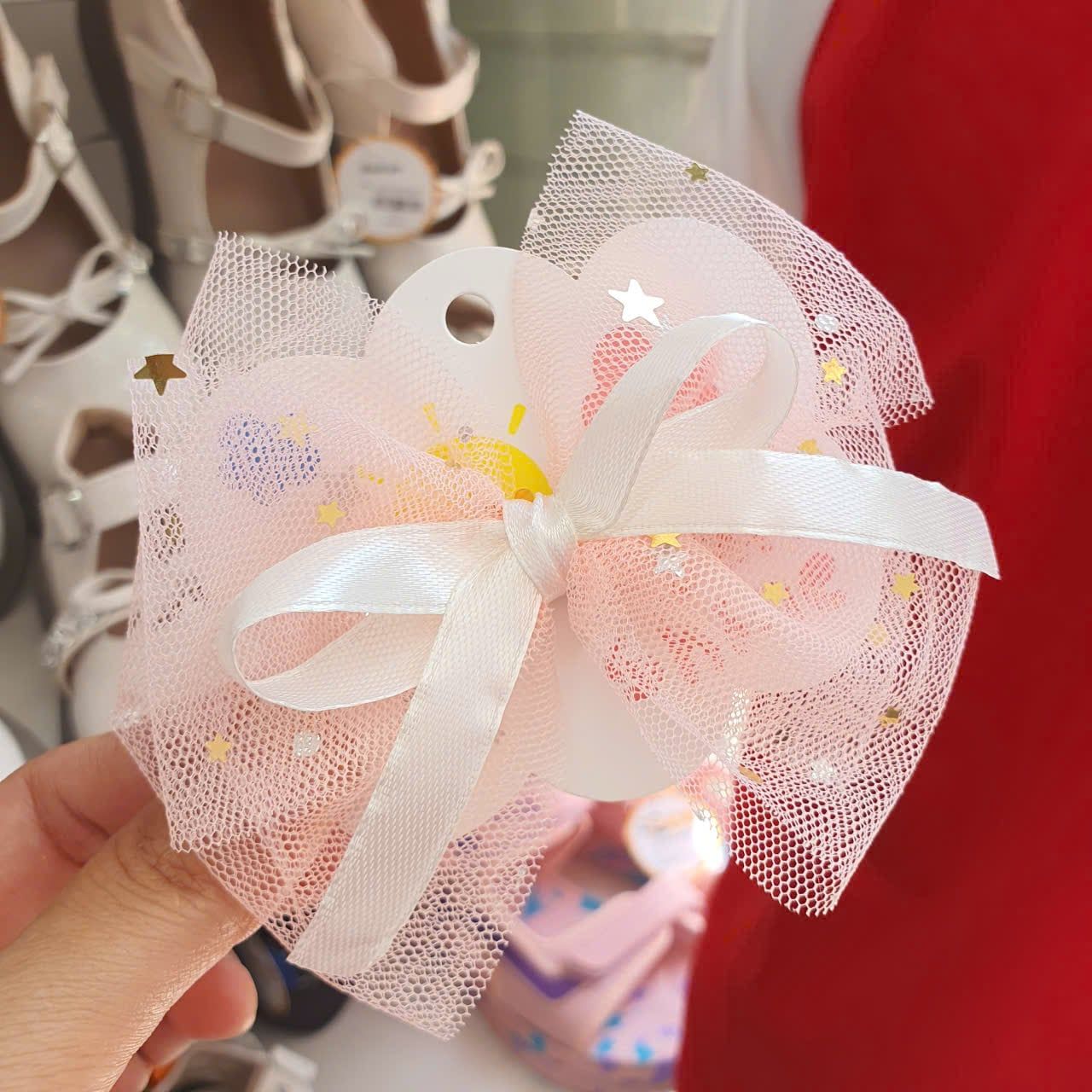  T13 _ Kẹp tóc cho bé nơ lưới ngôi sao xinh xắn _ Beekids 