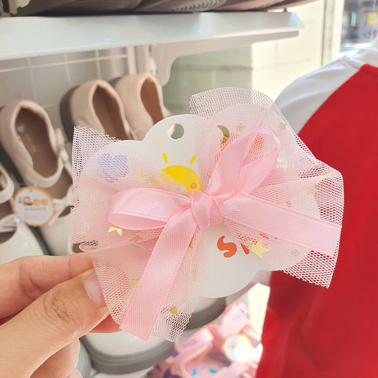  T13 _ Kẹp tóc cho bé nơ lưới ngôi sao xinh xắn _ Beekids 