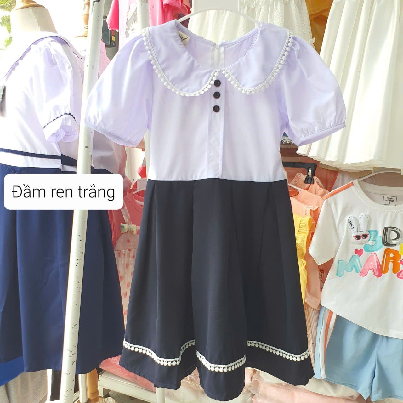  HSV01 _ Đầm học sinh, váy đồng phục bé gái tiểu học chất kate cotton mềm mại thoáng mát _ Beekids 