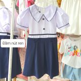  HSV01 _ Đầm học sinh, váy đồng phục bé gái tiểu học chất kate cotton mềm mại thoáng mát _ Beekids 