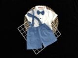  S52 _ Set áo sơ mi quần yếm cho bé trai mặc thôi nôi, đầy tháng, đi dự lễ tiệc _ Beekids 