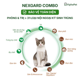 [Combo 2 hộp] NexGard COMBO - Ống nhỏ gáy phòng & trị nội, ngoại kí sinh dành cho mèo size L (2.5 - 7,5kg)