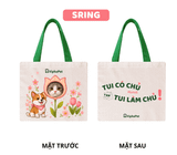  [QUÀ TẶNG KHÔNG BÁN] Tặng theo mùa - Túi Vải Canvas 4 Mùa Xuân Hạ Thu Đông Chó Mèo Đáng Yêu Hai Mặt 