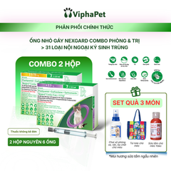 [Combo 2 hộp] NexGard COMBO - Ống nhỏ gáy phòng & trị nội, ngoại kí sinh dành cho mèo size S & L