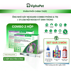 [Combo 2 hộp] NexGard COMBO - Ống nhỏ gáy phòng & trị nội, ngoại kí sinh dành cho mèo size S (<2.5kg)
