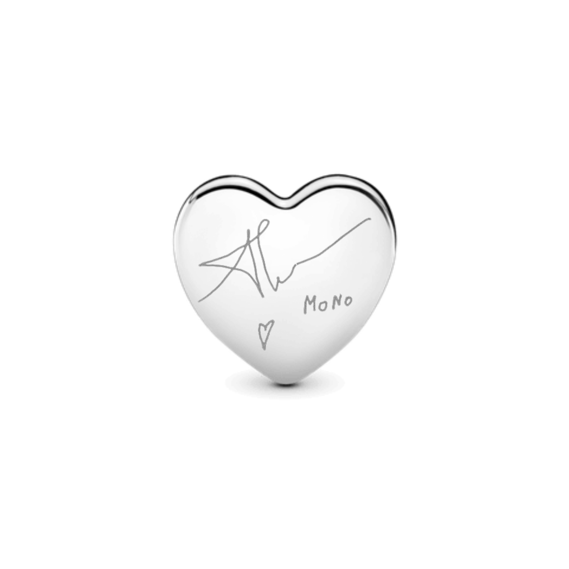 Charm Bạc Trái Tim Khắc Chữ Ký MoNo - Pandora