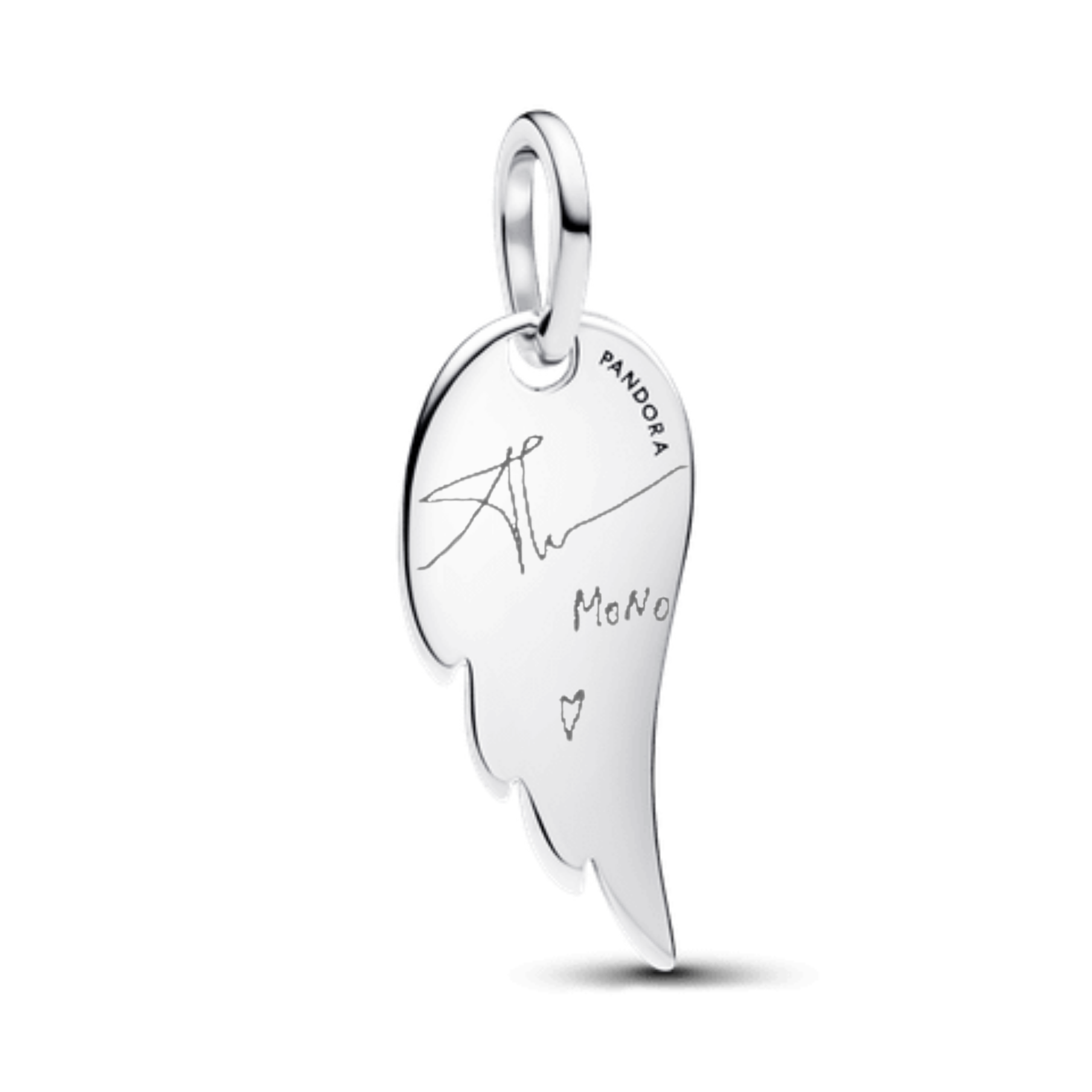[phiên bản giới hạn] mặt dây chuyền pandora bạc cánh thiên thần khắc chữ ký mono - Pandora