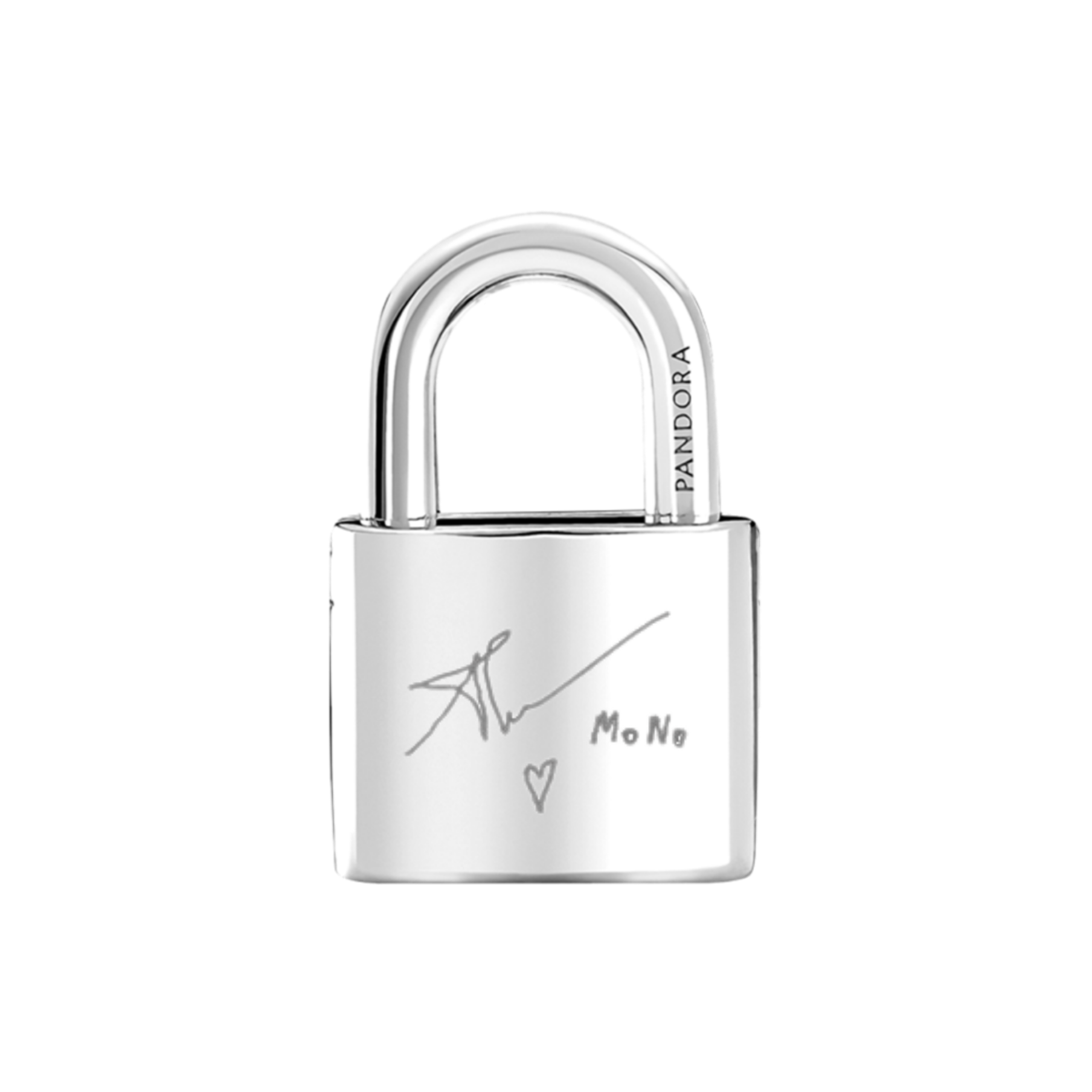 Charm Treo Bạc Cặp Ổ Khóa Và Chìa Khóa Khắc Chữ Ký MoNo - Pandora
