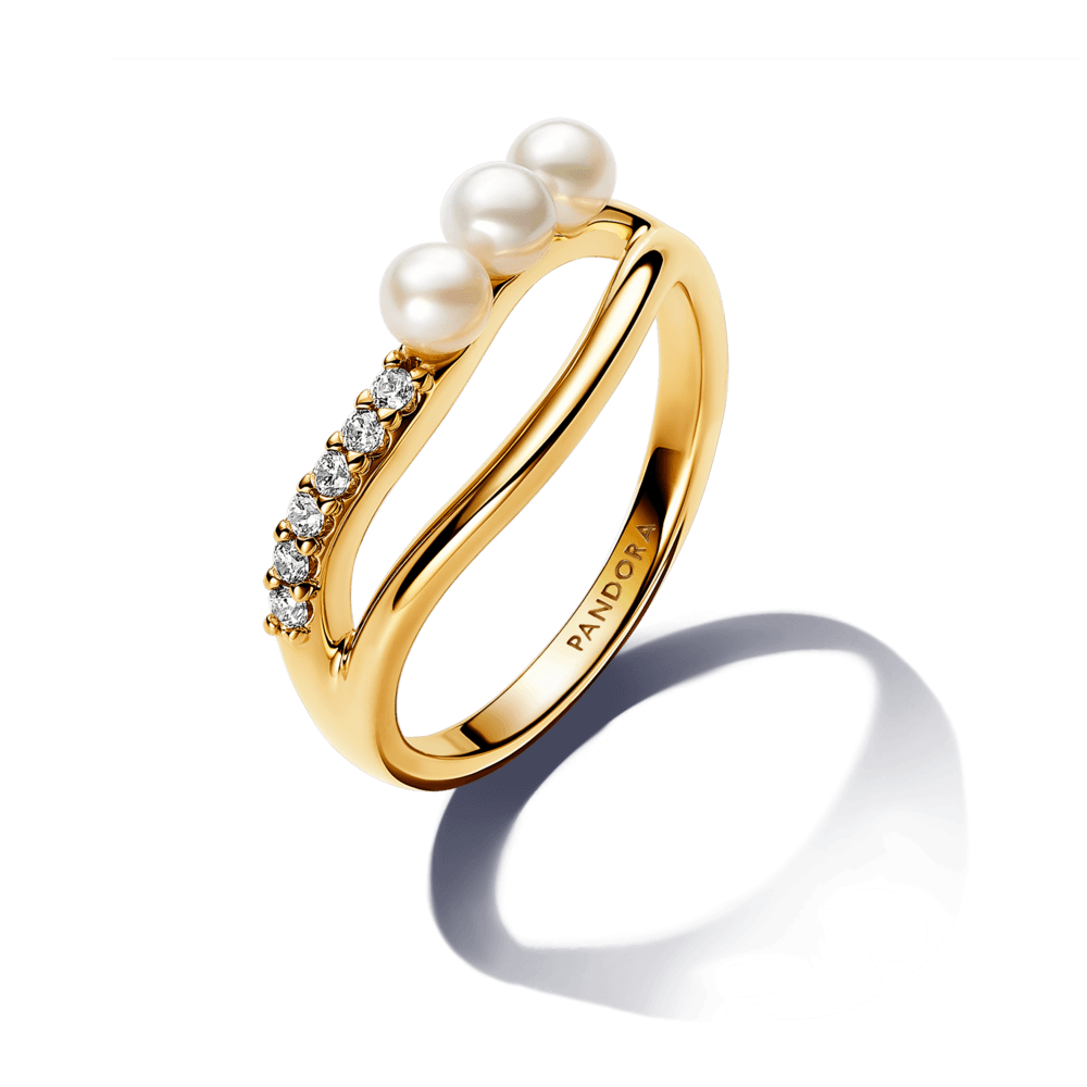 Nhẫn Essence Mạ Vàng 14K Đính Ngọc Trai và Đá CZ - Pandora