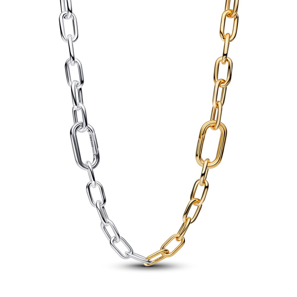 Dây chuyền dạng xích hai màu bạc và mạ vàng 14k cá tính - Pandora