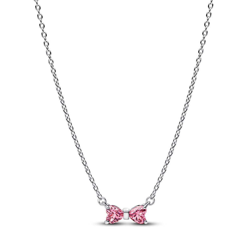 Dây Chuyền Bạc Pandora Timeless Kẹo Ngọt Nơ Hồng - Pandora