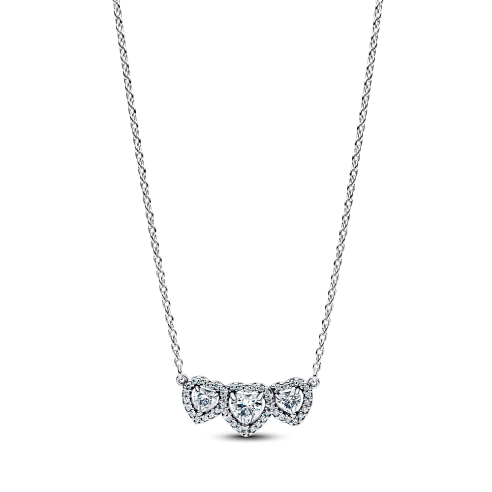 Dây chuyền pandora timeless bạc trái tim gắn kết - Pandora