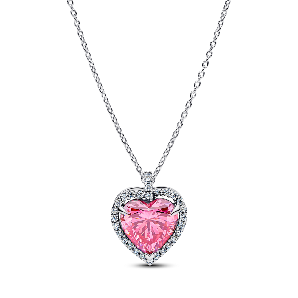 Dây Chuyền Pandora Bạc Trái Tim Hồng Ngọt Ngào - Pandora