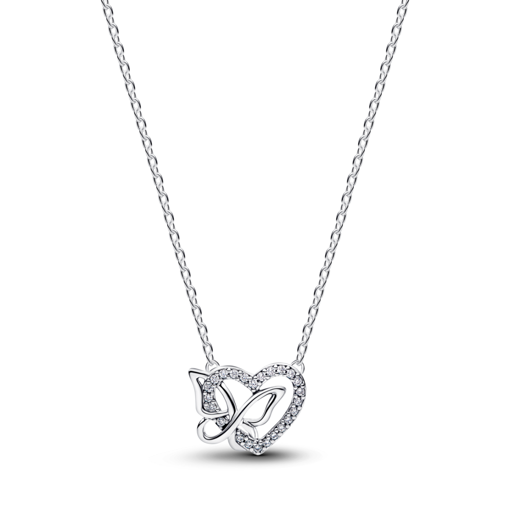 Dây Chuyền Bạc Pandora Trái Tim & Cánh Bướm - Pandora