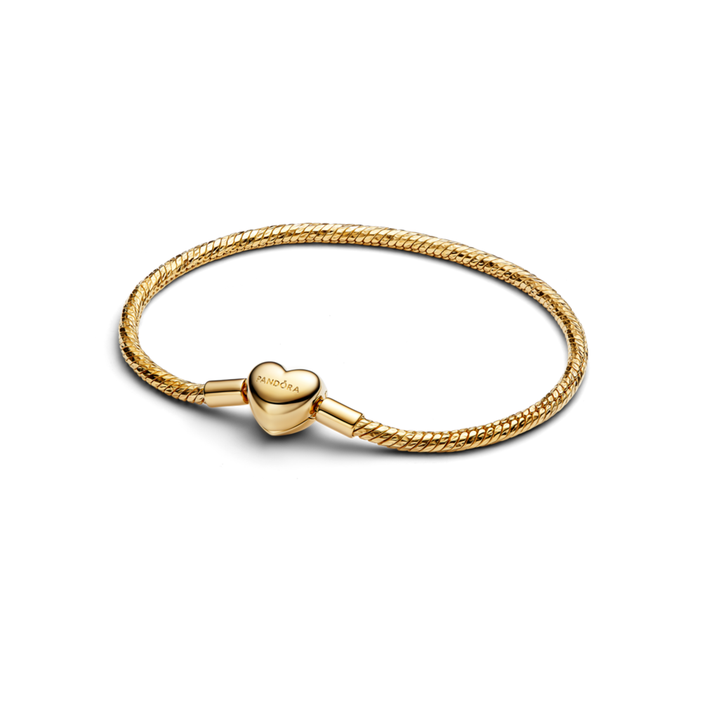 Vòng Pandora Mạ Vàng 14K Khóa Trái Tim Khắc Thông Điệp - Pandora