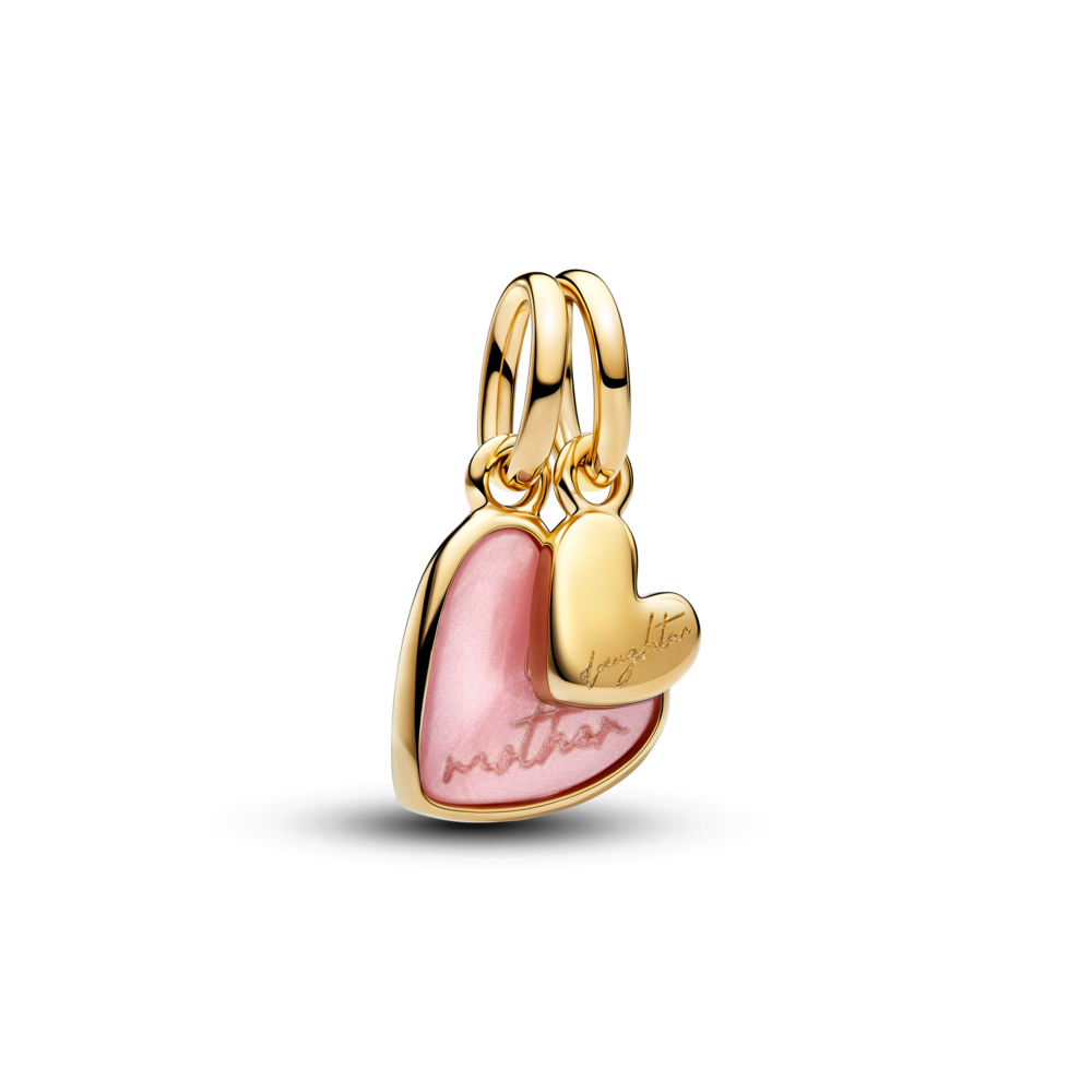 Charm Treo Đôi Pandora Mạ Vàng 14k Mẹ Và Con Gái - Pandora