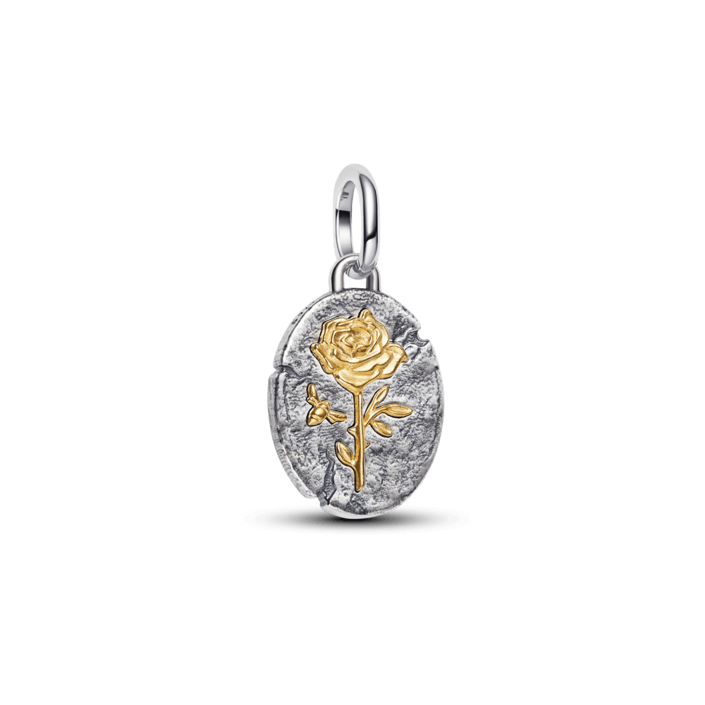 Charm Pandora Medallion Bạc Mạ Vàng 14K Đồng Xu Hoa Hồng - Pandora