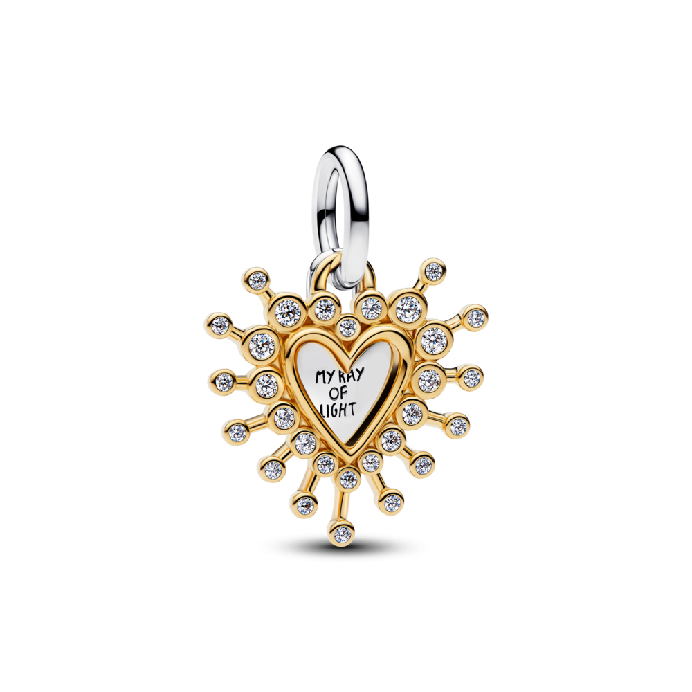 Charm Pandora Bạc Mạ Vàng 14K Trái Tim Tỏa Sáng Bên Em - Pandora