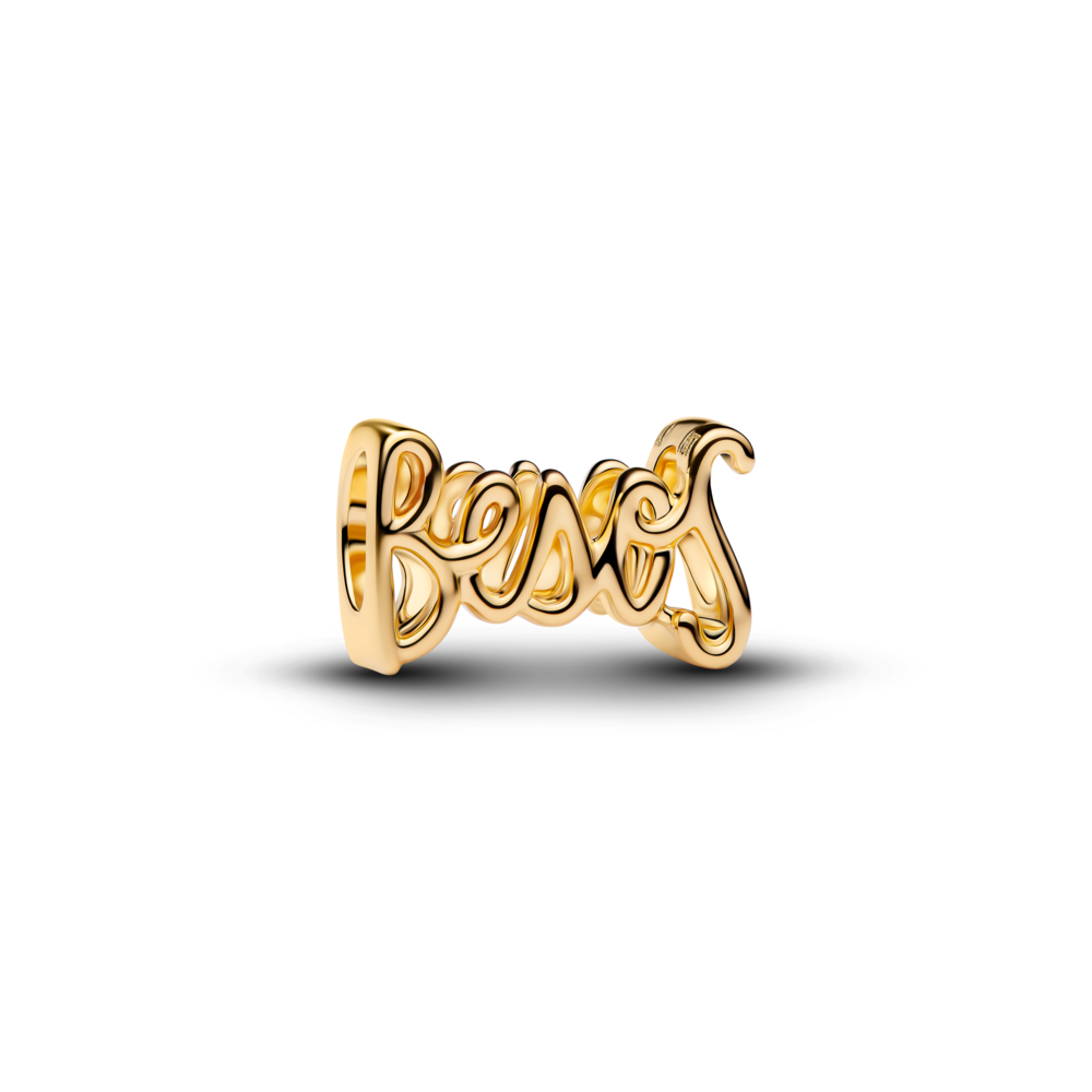 Charm pandora chữ mạ vàng 14k besos nụ hôn ngọt ngào - tây ban nha - Pandora