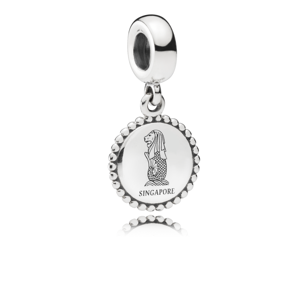 Charm treo bạc pandora moment biểu tượng merlion singapore - Pandora
