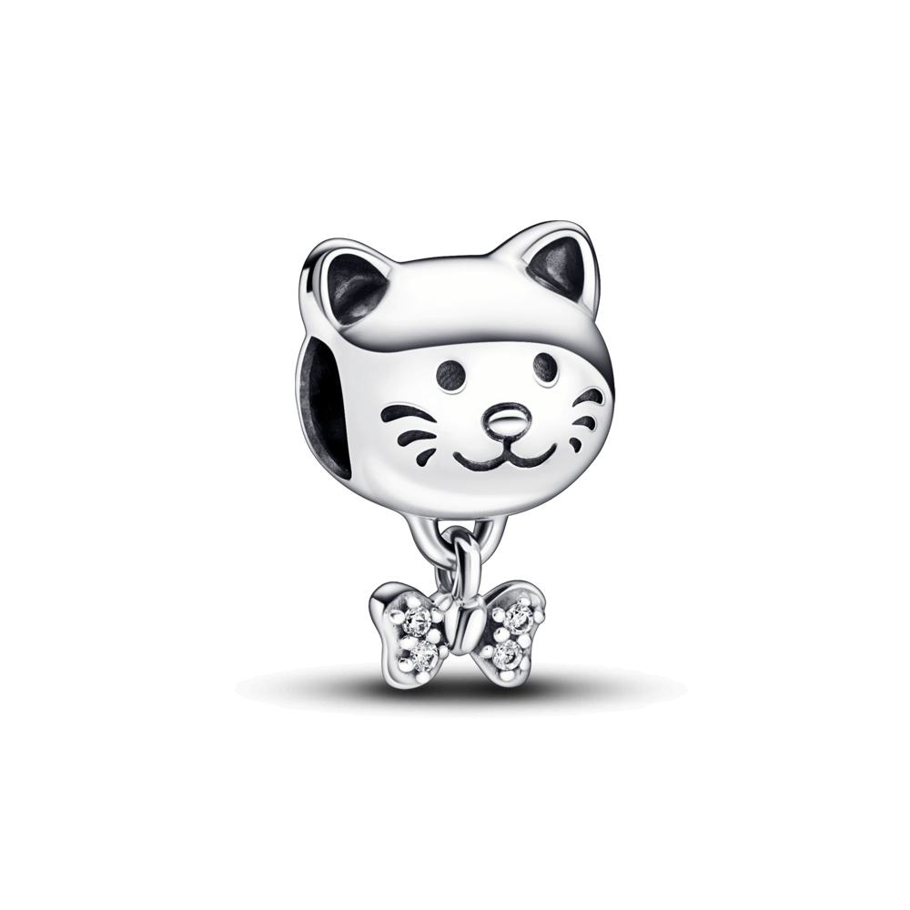 Charm Bạc Chú Mèo Đeo Nơ - Pandora