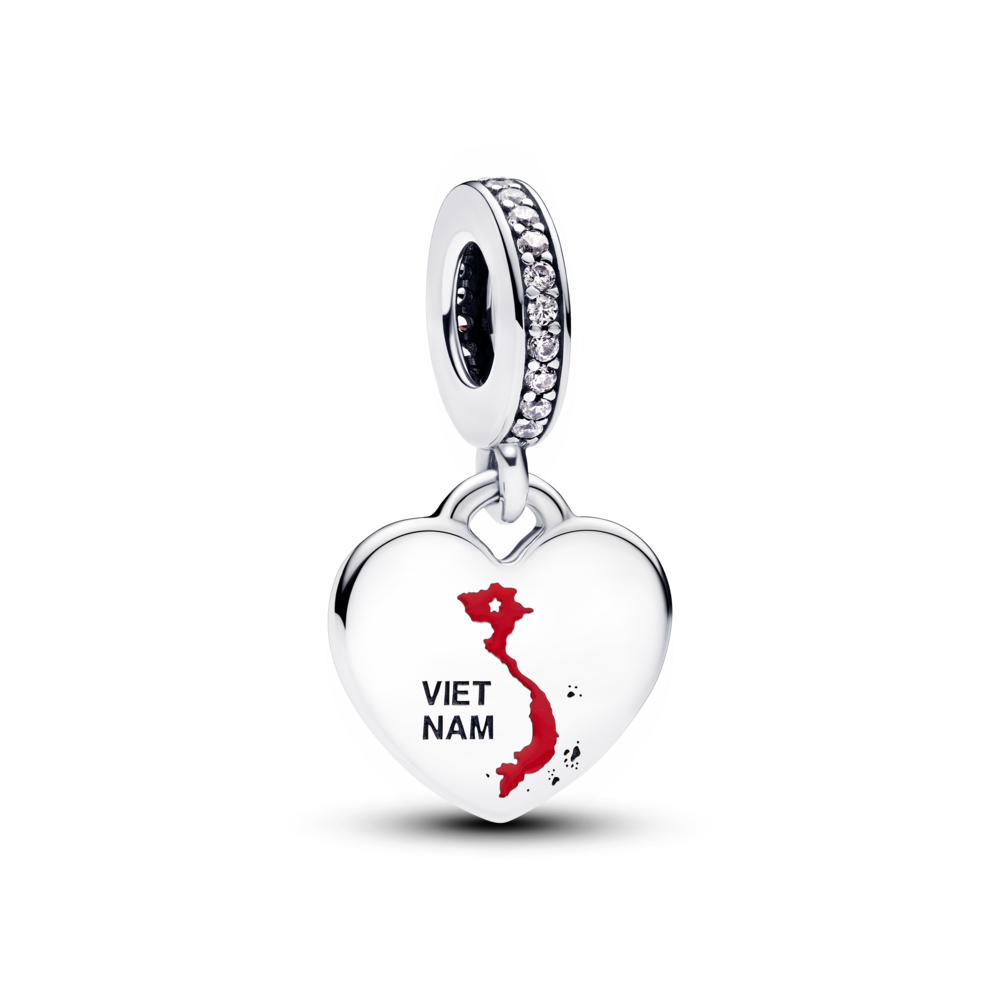 Charm bạc pandora bản đồ việt nam - non sông liền một dải khắc thông điệp - Pandora