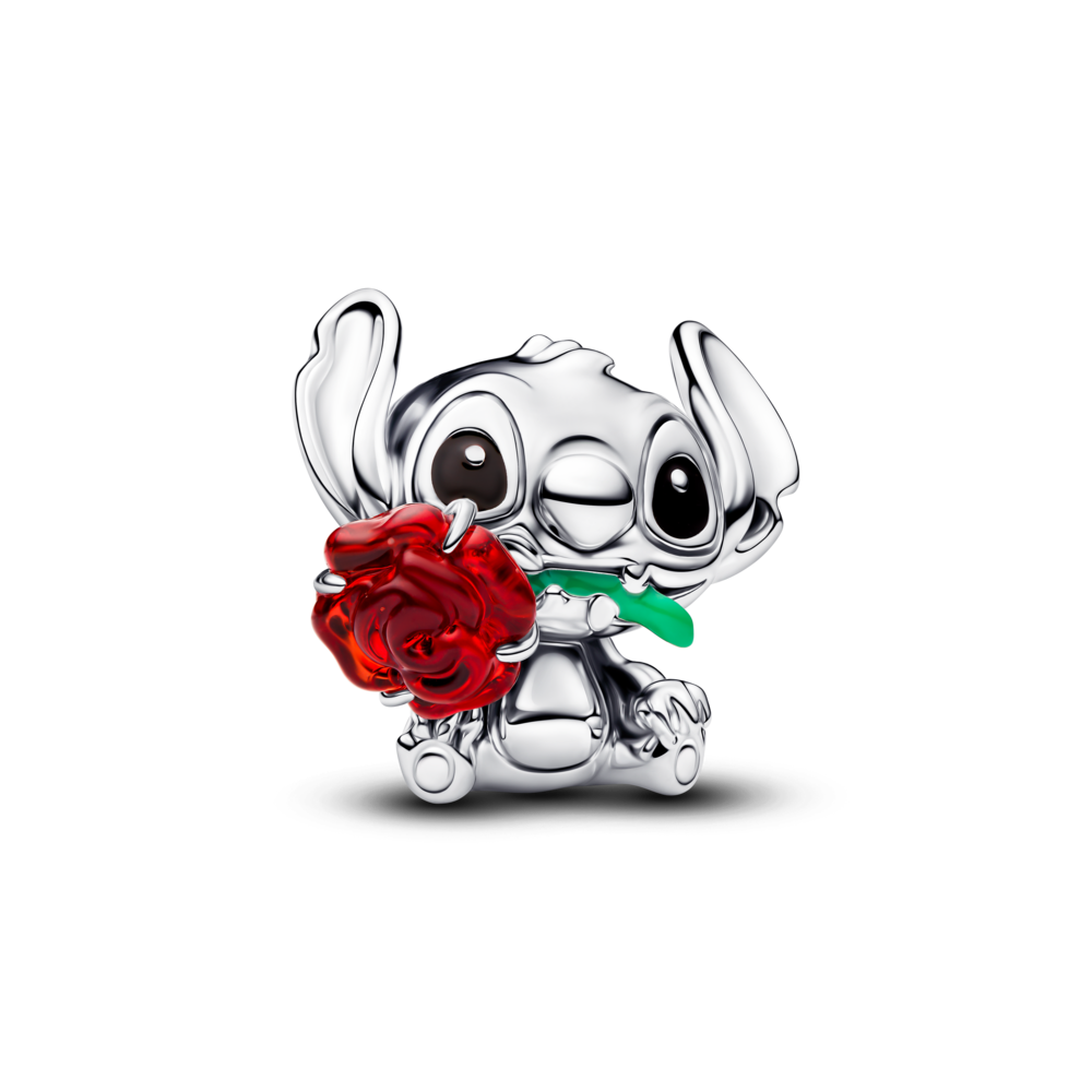 Charm Bạc Disney x Pandora Stitch Hoa Hồng Thầm Thì Yêu - Pandora