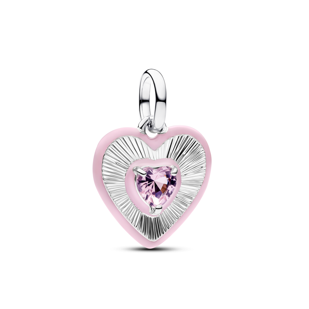 Charm Pandora Me Trái Tim Tráng Men Hồng - Pandora