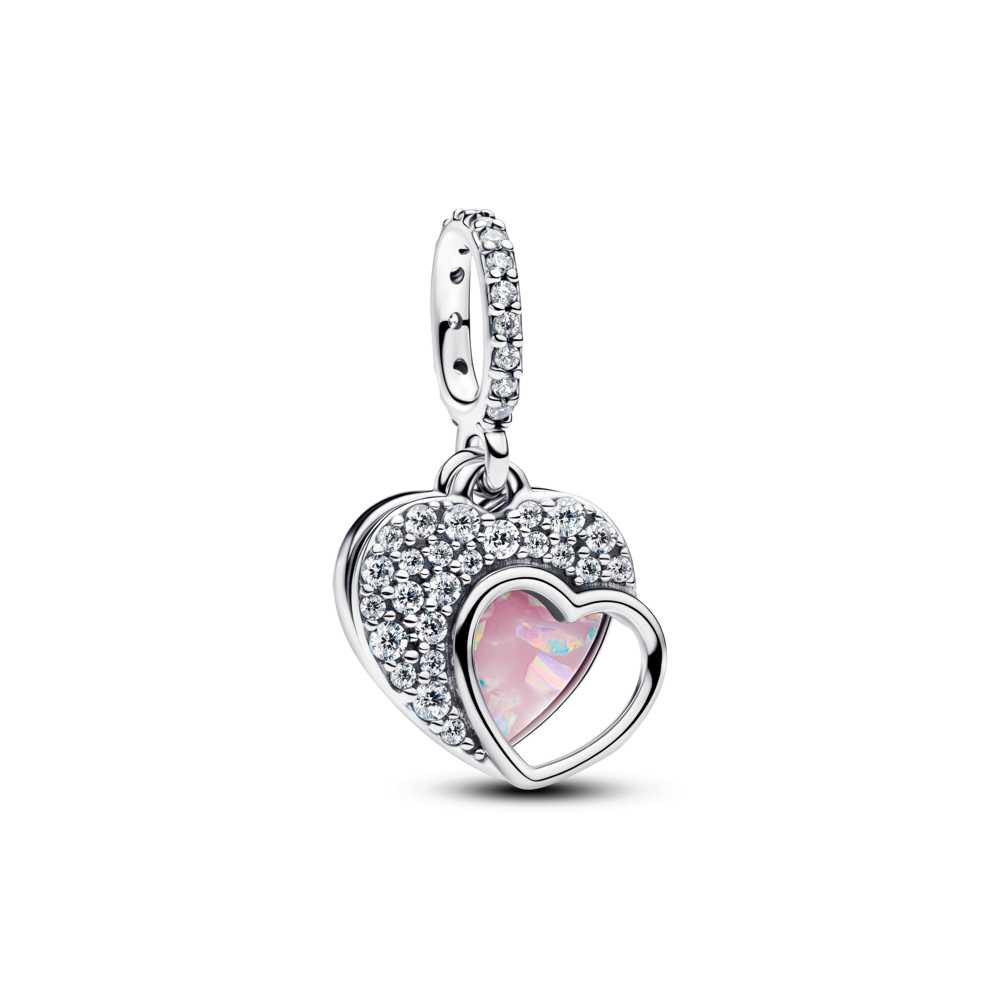 Charm Treo Bạc Pandora Trái Tim Hồng Opal - Pandora