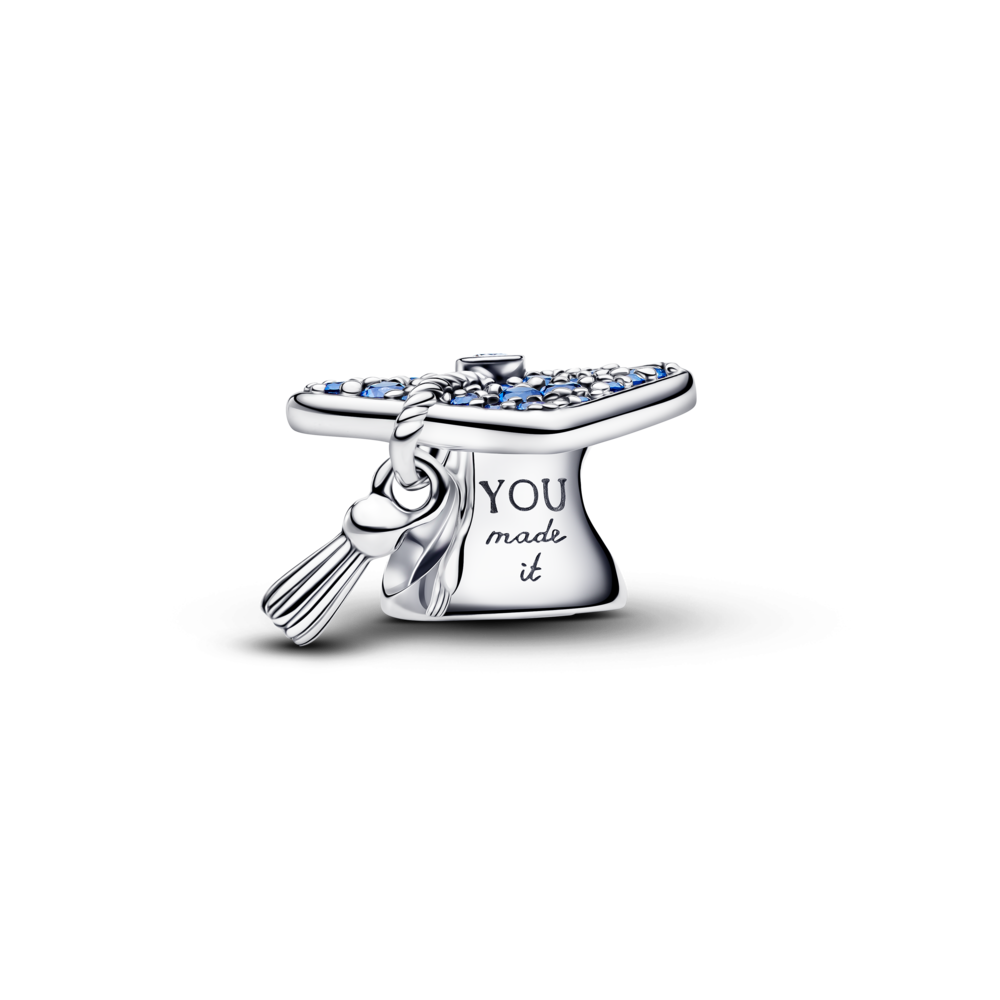 Charm bạc mũ tốt nghiệp sparkling blue 2026 - dấu ấn chặng đường vàng - Pandora