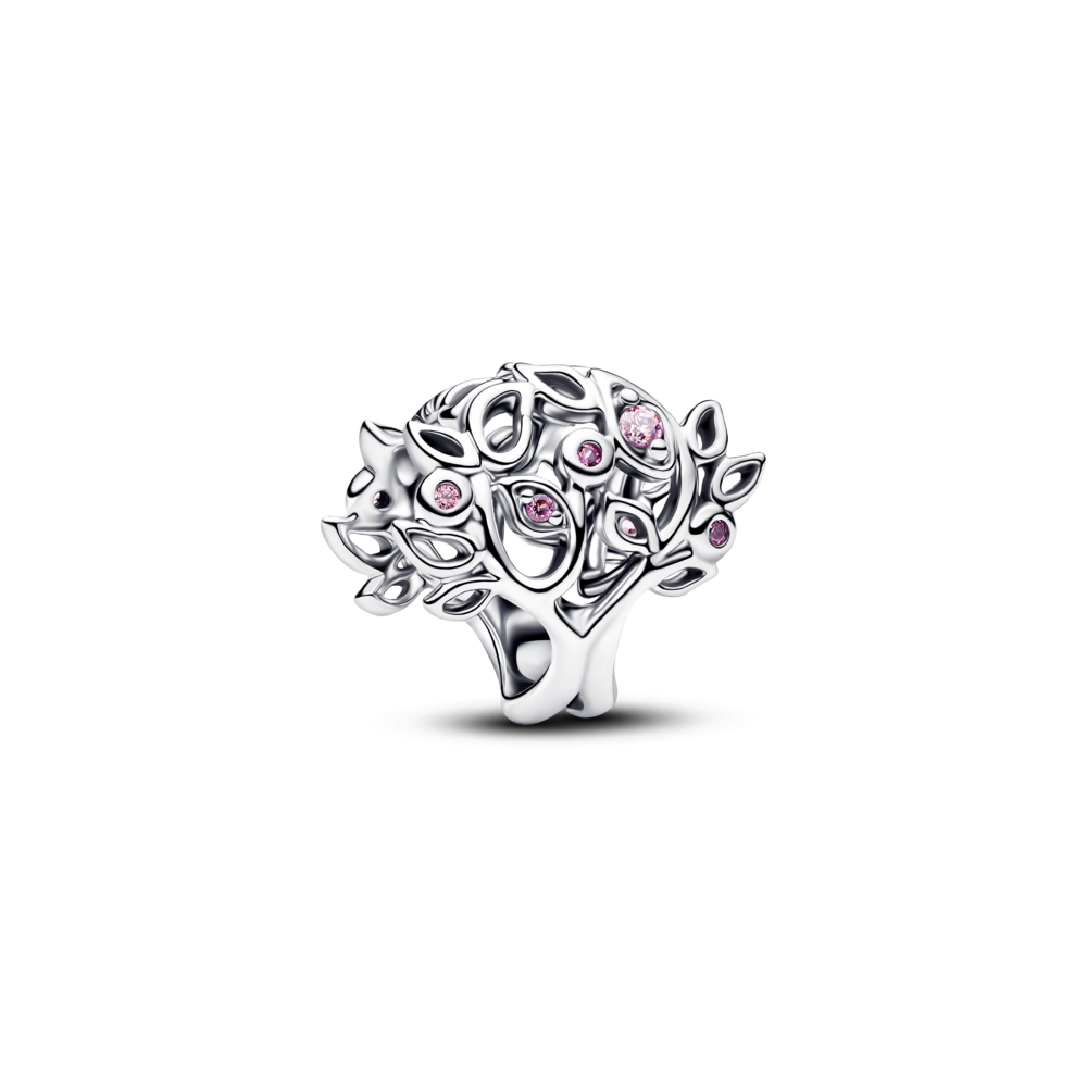 Charm Bạc Pandora Cây Gia Đình Đá Hồng - Pandora