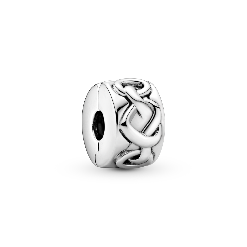 Charm Bấm Bạc Nút Thắt Trái Tim - Pandora