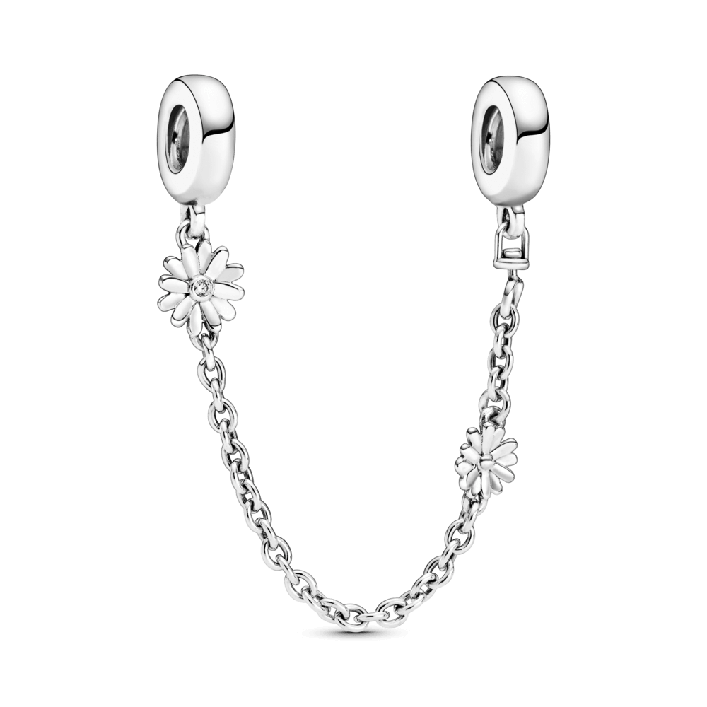 Charm dây xích an toàn họa tiết hoa cúc - Pandora