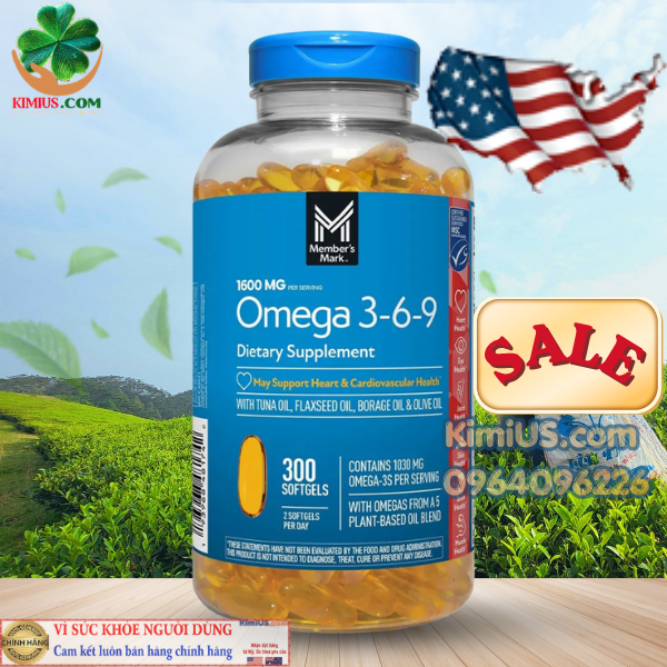  Omega 369 1600mg 300 viên - Viên uống bổ mắt, tim mạch của Mỹ 