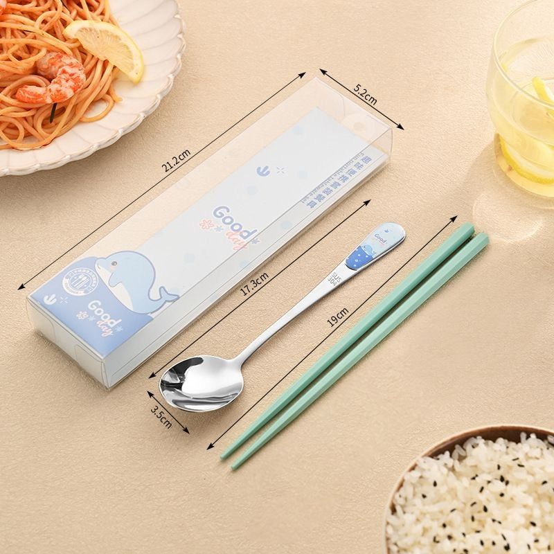 Bộ muỗng đũa inox cute 49k