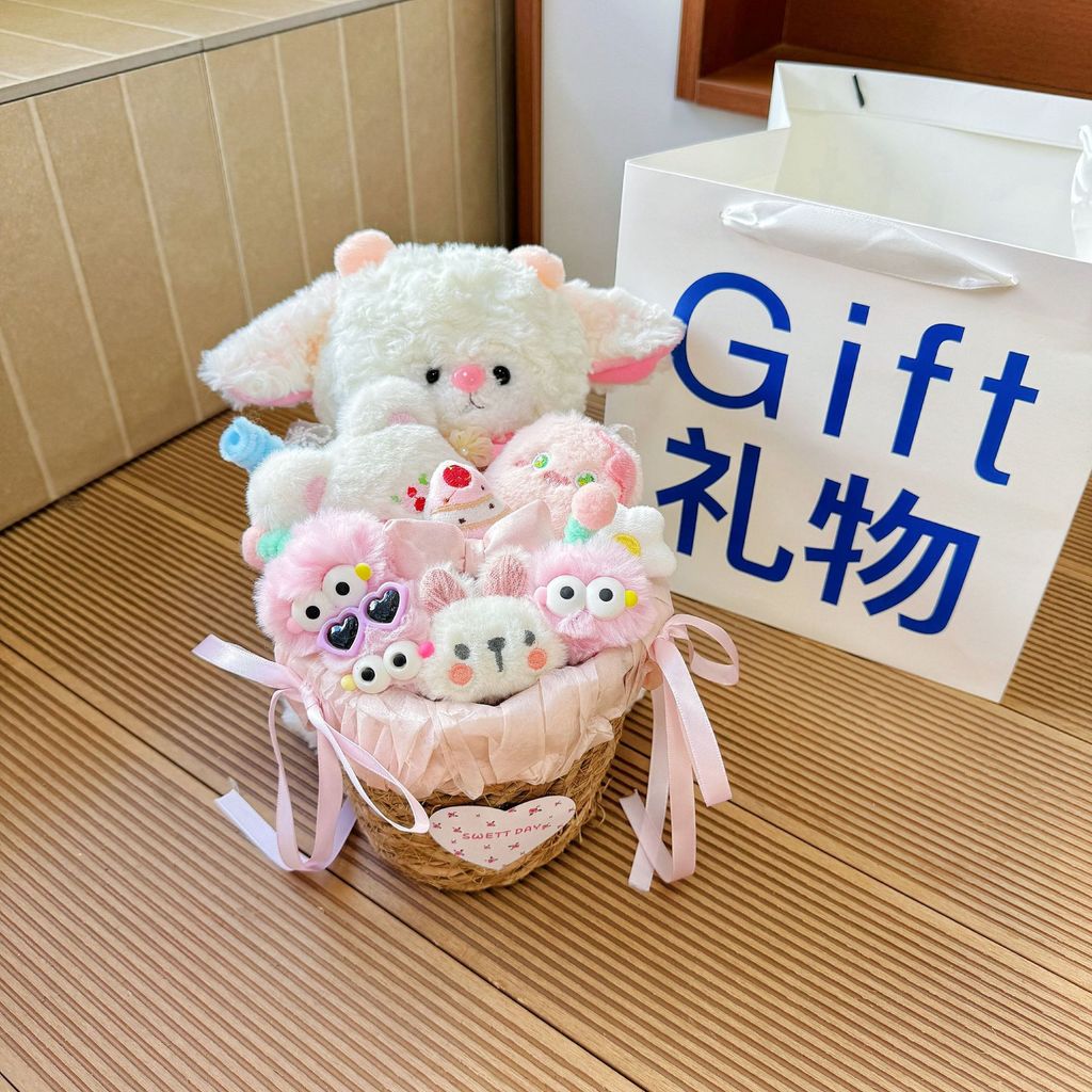 gấu bông kèm bó hoa 249k