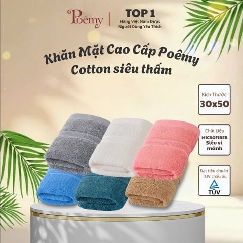 Khăn Tắm Cotton Cao Cấp 30x50cm | 100% Cotton Tự Nhiên