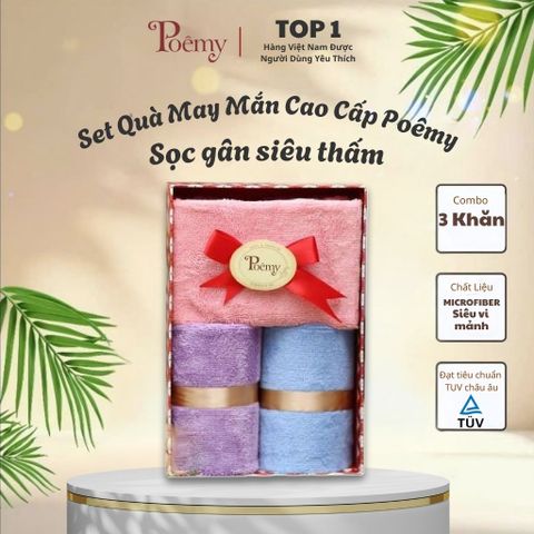 Hộp quà tặng khăn Poêmy - Set May Mắn
