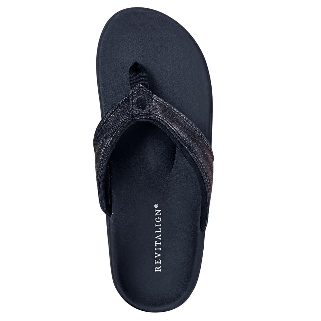  Dép xỏ ngón sức khỏe nữ Revitalign Yumi Metallic Black 