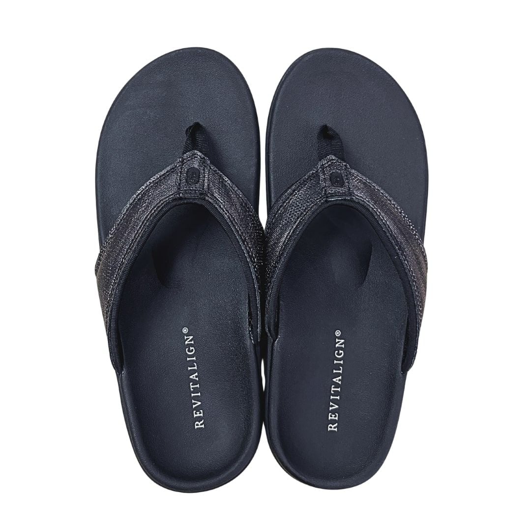  Dép xỏ ngón sức khỏe nữ Revitalign Yumi Metallic Black 