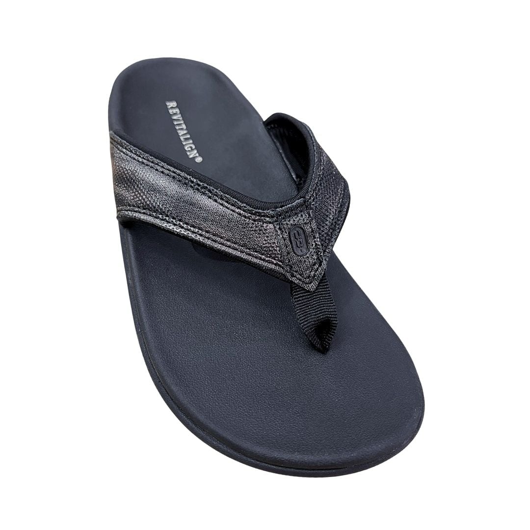  Dép xỏ ngón sức khỏe nữ Revitalign Yumi Metallic Black 