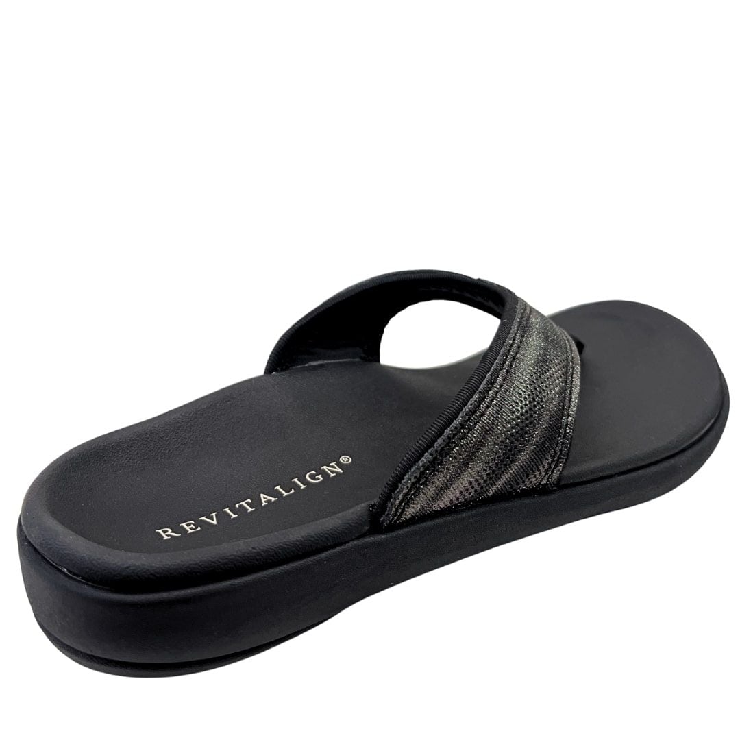  Dép xỏ ngón sức khỏe nữ Revitalign Yumi Metallic Black 