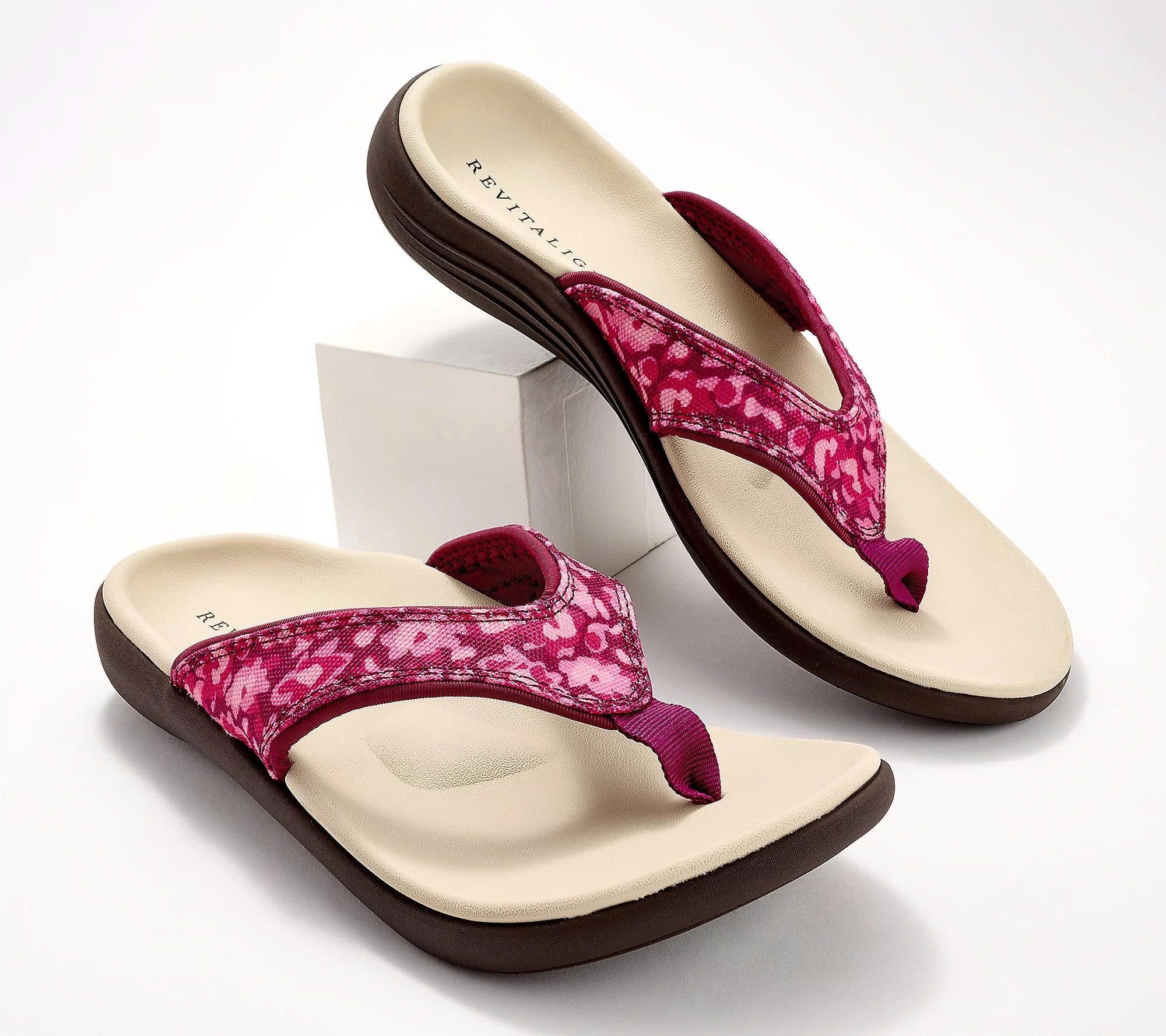  Dép xỏ ngón sức khỏe nữ Revitalign Mod Floral Red 