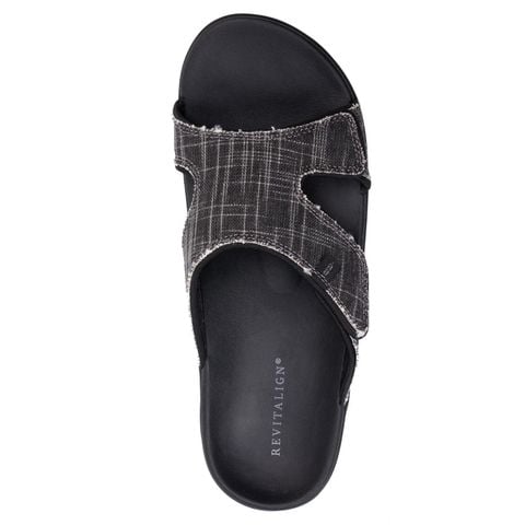  Dép quai ngang sức khỏe nam Revitalign Canvas Black 