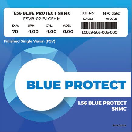  Plastic lenses 1.56 Blue protect SHMC 