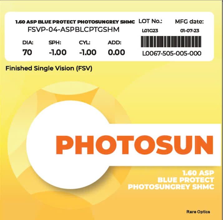  Plastic lenses 1.60 ASP Blue Protect PhotoSunGrey SHMC 